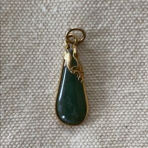 Green Jade & Gold pendant